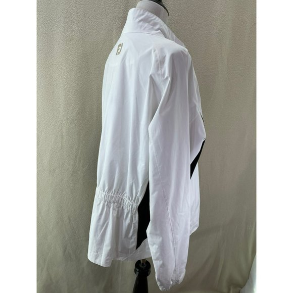 FJ White w/ Black/Tan Accent Lightweight Windbreaker Jacket, Size XL - Picture 6 of 12
